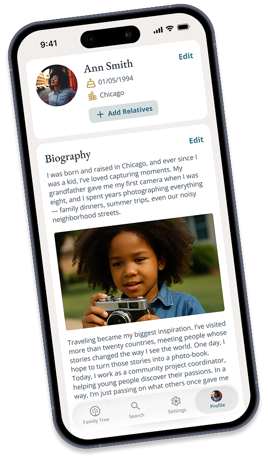 Family Biography Mockup